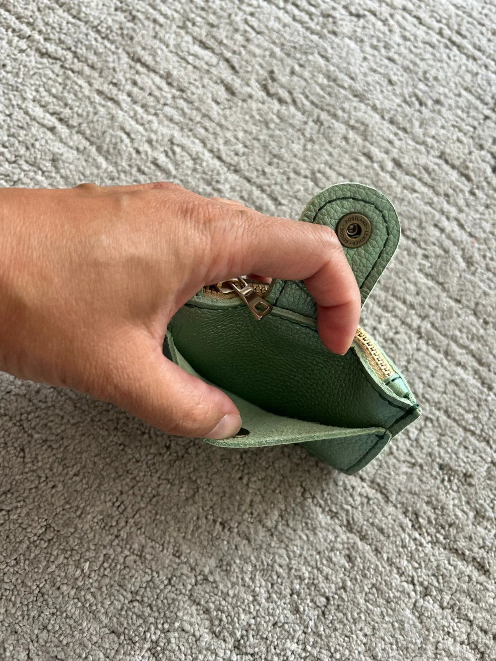Portland Leather Metallic Green Sabrina Wallet